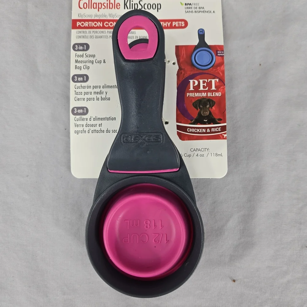 Dexas Collapsible KlipScoop with Pink Bowl
